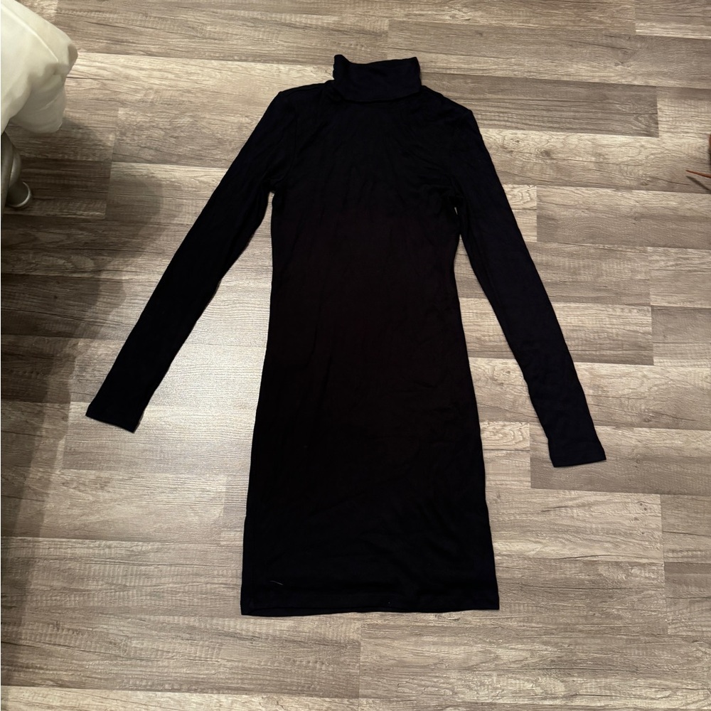 Aritzia Black Turtleneck Mini Dress Size M
